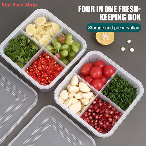 Drain Sealed Container Crisper Fridge Storage Boxes for Ging