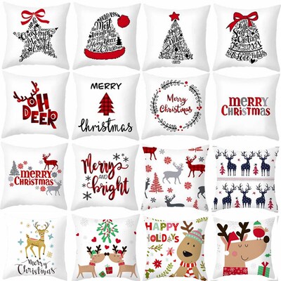 45cm Christmas Cushion Cover Navidad Merry Christmas Decorat