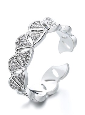 Niche light luxury skirt ring ins female opening full diamon