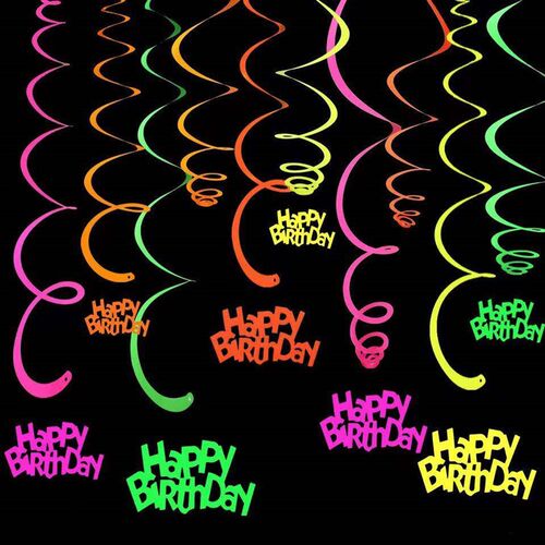 Fluorescent paper birthday pull flag happy birthday Paper