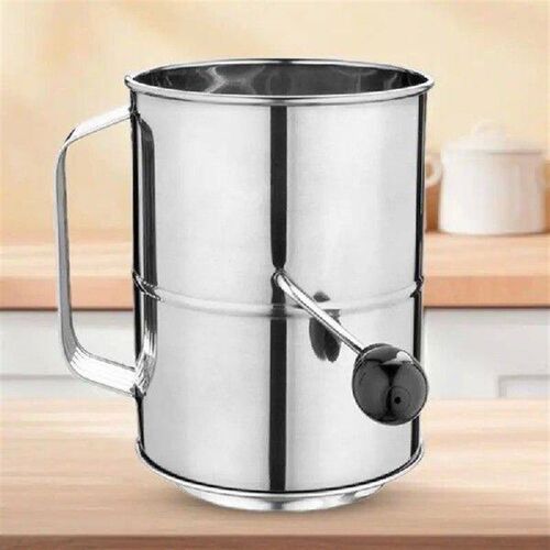 Powdered Sugar Sifter Stainless Steel Sifter Hand Crank Cup
