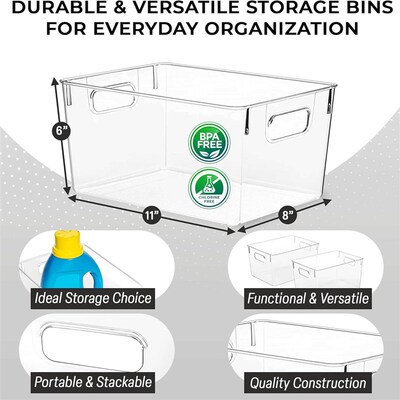 Clear Plastic Storage Bins Containers Pantry Organizers