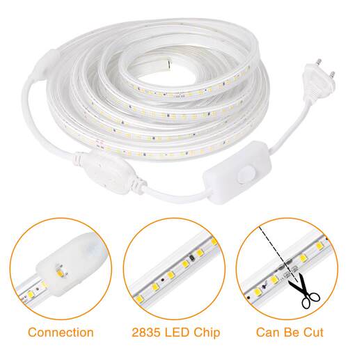 LED Strip Light 220V 2835 Waterproof led strip High Brightne