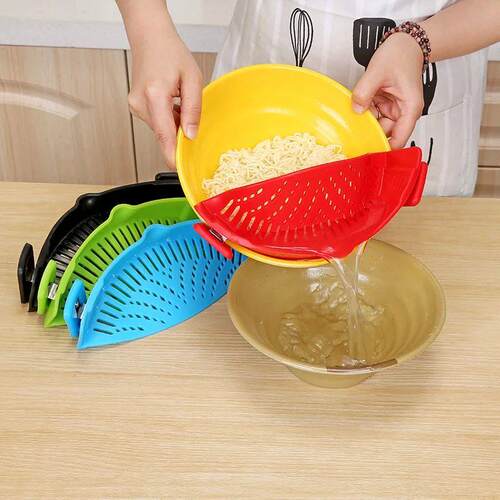 Hot sale Kitchen Strainer Clip Silicone Colander Fits all Po