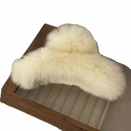 Autumn and Winter Plush Real Rex Rabbit Hair Clip Womens Ha