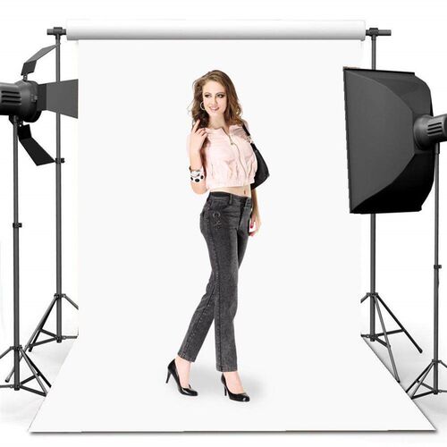 Background NonWoven Fabric Solid Color Green Black Screen P