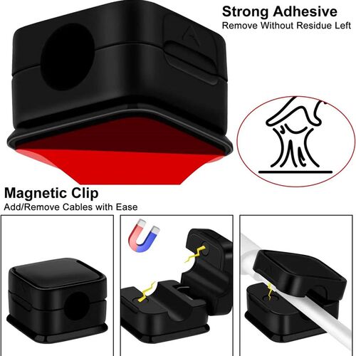 6pcs Cable Organizer Magnetic Plug Box Silicone Cable Winder