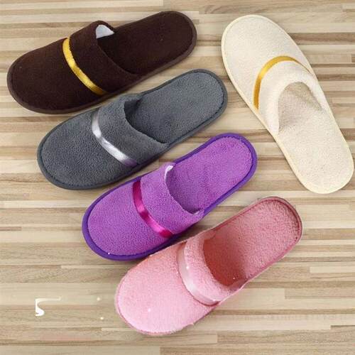 1 Pair Slippers For Men Women Coral Fleece Slippers Hotel Sl
