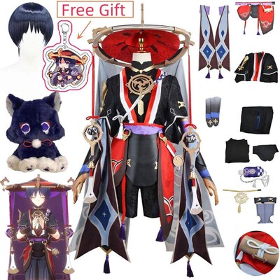 Pakaian Seragam Kostum Cosplay Genshin Impact Scaramouche Ko