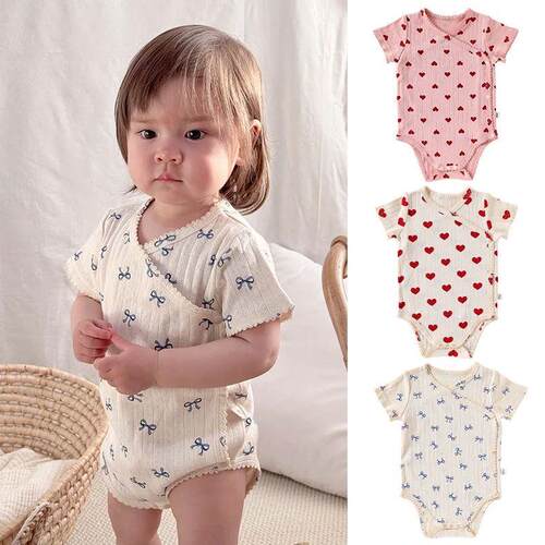 0-24M Heart Print Baby Girl Romper Summer born Kid Clothes S