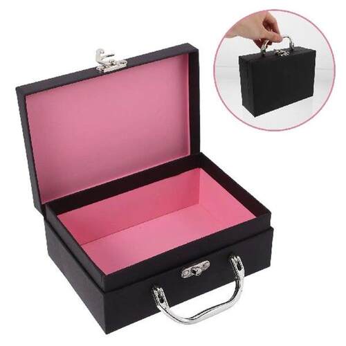 Storage Boxes Paper Suitcase with Handle Desktop Organizer