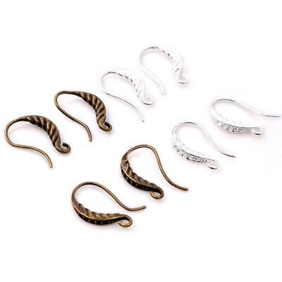 10pcs ( 5par) 15*8mm Brght Slver Plated nd Bronze Plated Pop