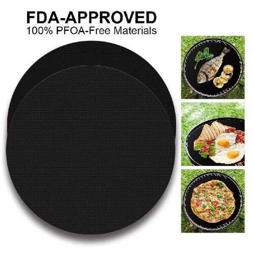 Round Non-Stick Barbecue Grill Mat Circular Barbecue Meat