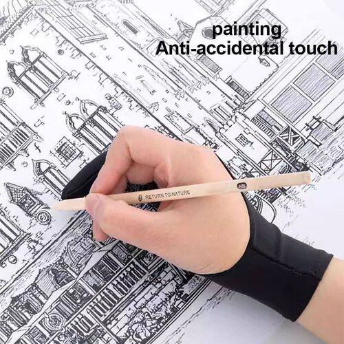Anti-touch Painting Gloves Two-Finger Drawing Gloves for iPa