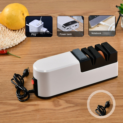 Electric Knife Sharpener Automatic Adjustable USB Rechargabl