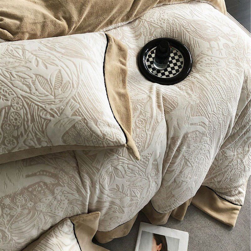 Naked Sleeping Baby Grade Four-piece Padded Warm Quilt Ver D