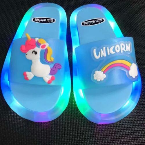 2023 Girl Slippers Children LED Kids Slippers Baby Bathroom