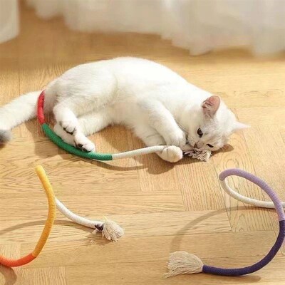 1PC Cat Toys Chew Rope Safe Teeth Cleaning Toy for Indoor Ki