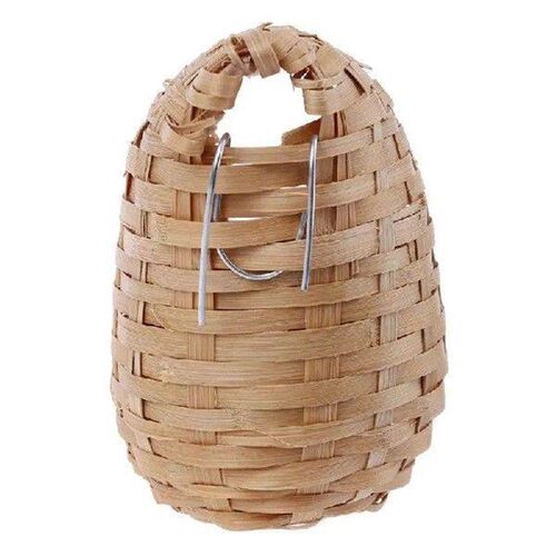 Small Bird Nest with Metal Hook Hand-Woven Bird