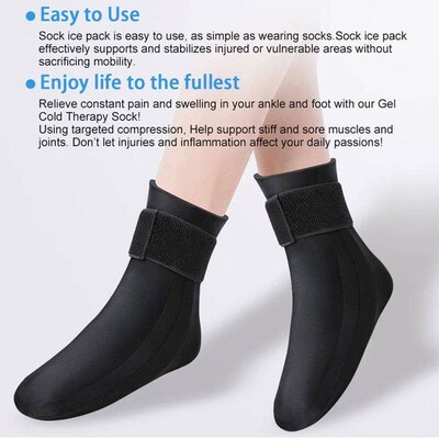 Foot Ice Pack Wrap for Plantar Fasciiti Reusable Cooling Soc
