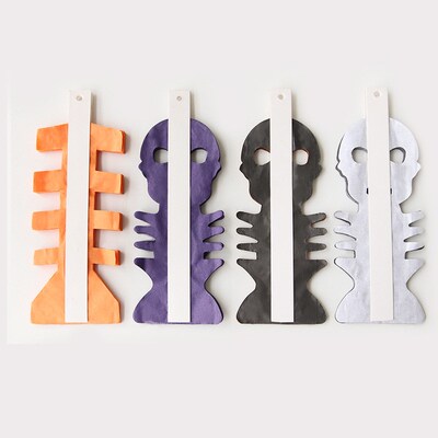 Halloween decorated paper fan honeycomb origami 幽灵蜂窝折纸