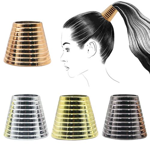 Lady Goth Punk Alloy Plated Hair Ring Geometric Metal Hair B