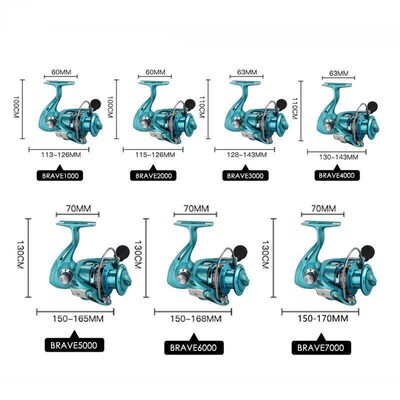 15kg Max Drag Comfort EVA Grip Fishing Reel 1000-7000 Sea Tr