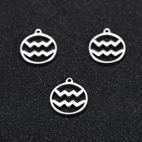 Teamer 12pcs Zodiac Floating Charms Stainless Steel Gemini A