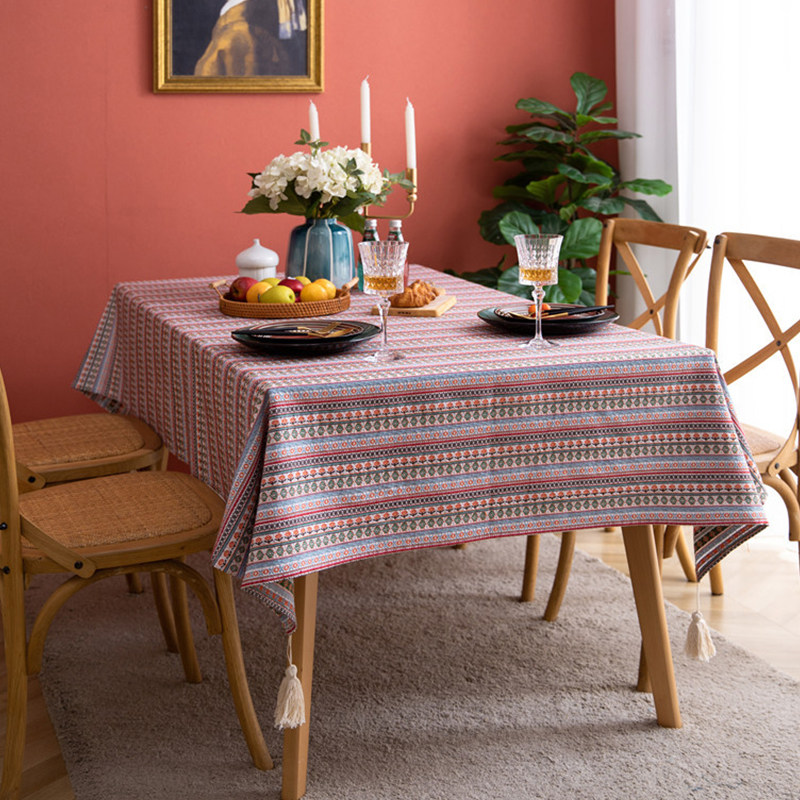 复古民族风餐桌布波西米亚台布条纹花朵几何条纹桌布茶几装饰布艺,居家布艺,桌布,淘宝优惠券,粉丝福利购,淘宝优惠卷