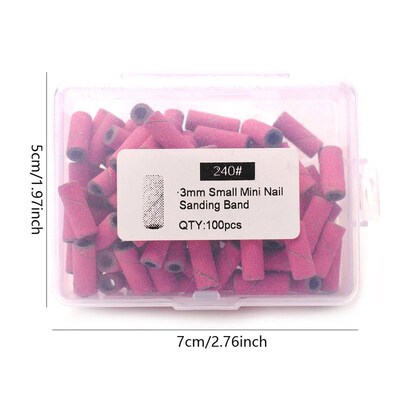 100pcs 3.1mm  Sanding Bands Kits Nail Drill Bits Mandrel Set