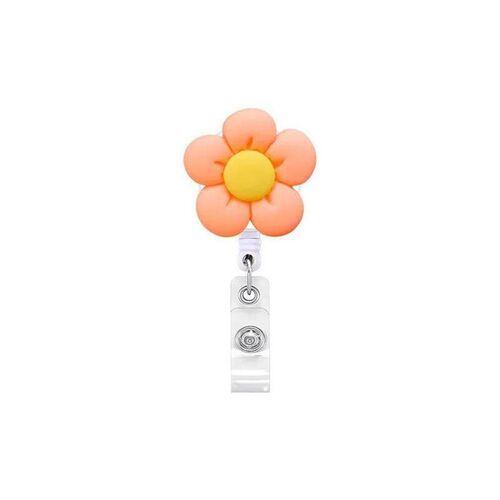 New Flower Retractable Nurse Chest Badge Reel Clip Holder St