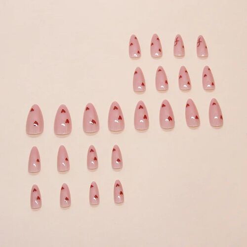 Sweet Sweetheart 24 Pcs Press on Nails Pink Gradient Fake Na