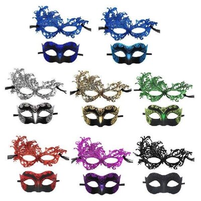 Pack of 2 Delicate His and Hers Masquerades Mask Charm