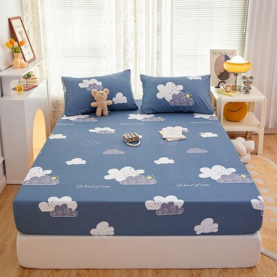 Skin-friendly tton Sanding Printed Bed ver Plain Taiwan Bed