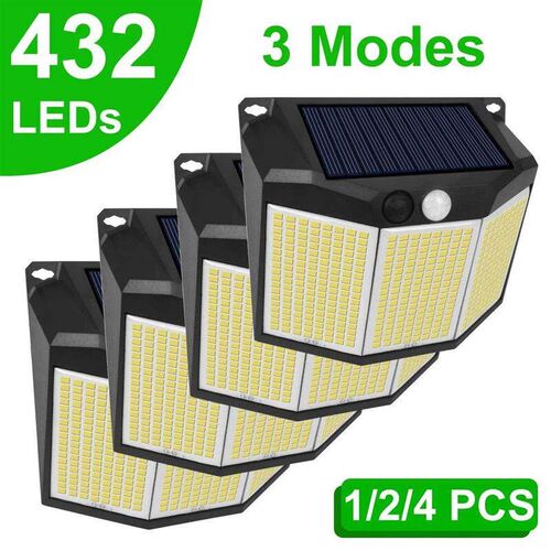 432 140 LED Solar Powered Light Outdoor 3 Modes Motion Senso