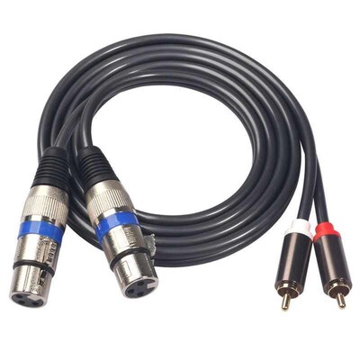Xlr to rca Hifi Audio Cable 2 Rca Male to Xlr 3 Pin Female