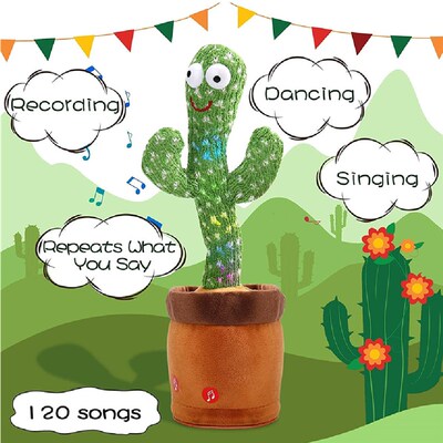 32cm Electric Twisting Dancing Enchanting Cactus Toy With En