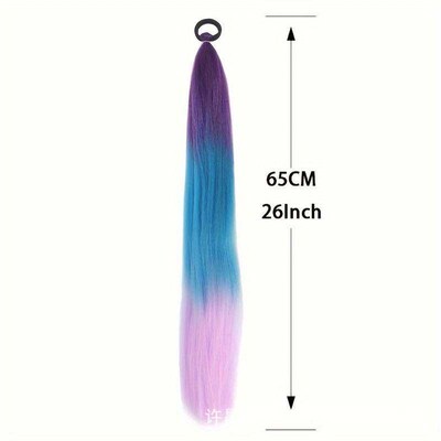 Childrens Girls Rubber Band tail Wigs Boxing Braids Colored
