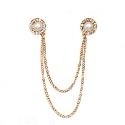 Fashion Suit Brooch Diamond-encrusted Jewel Collar Pin Men A