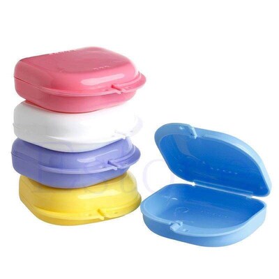 1pc dental orthodontic retainer denture storage case box mou