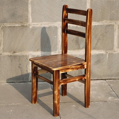 全实木餐椅柏木家用餐桌椅官帽椅火锅店烧烤火烧木板凳