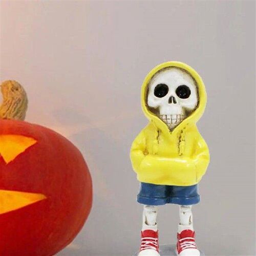 1Pc Cute Gothic Skull Statue UV-resistant Funny Resin