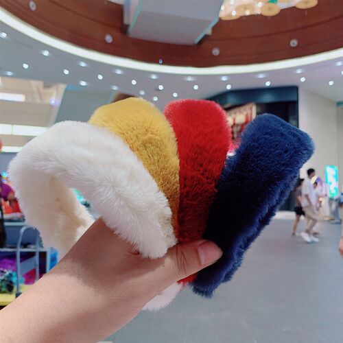 Sweet Retro Women Elegant Rabbit Fur Hairbands Hair Accessor