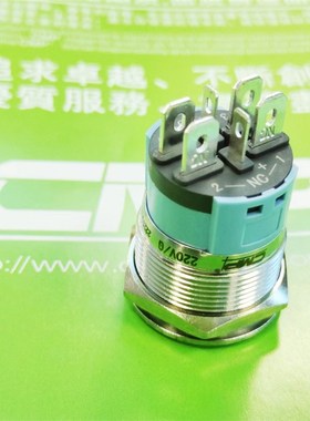 19MM西普大电流开关10带灯2NO不锈钢自锁复位按钮MD19S防水IP7