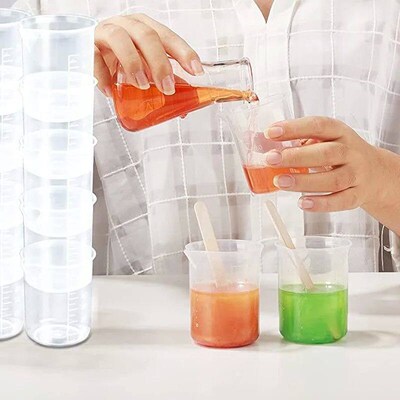 100 ML 10Pcs Plastic Graduated Measuring Cup Liquid Containe