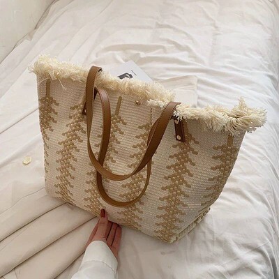 GLMAHUA Casual Top-Handle Bags Large Tote Beach Bag Shopping