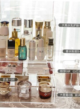 Portable Transparent Makeup Organizer Storage Box Acrylic 1