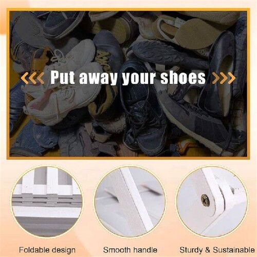 Bamboo Shoe Rack For Entryway - Foldable, Narrow Organizer