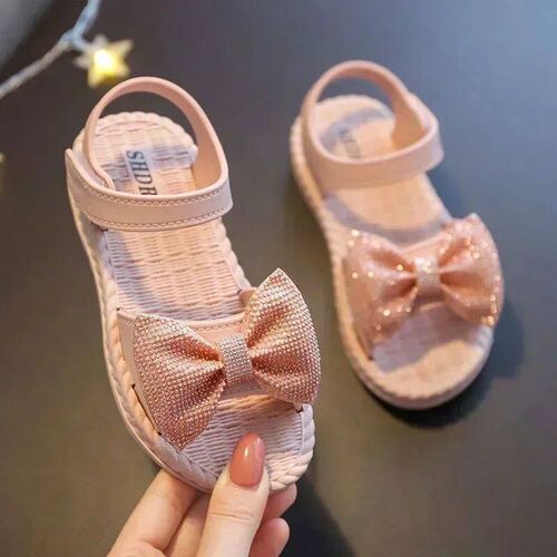 Kids Shoes Summer Sandals for Girls Bow Non-slip Soft Soled