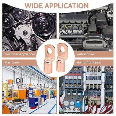 120Pcs Copper Wire Terminal Connectors, AWG 2 4 6 8 10 12